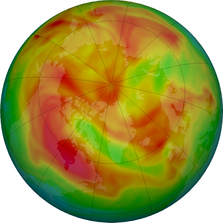 Arctic ozone map for 03 April 2018